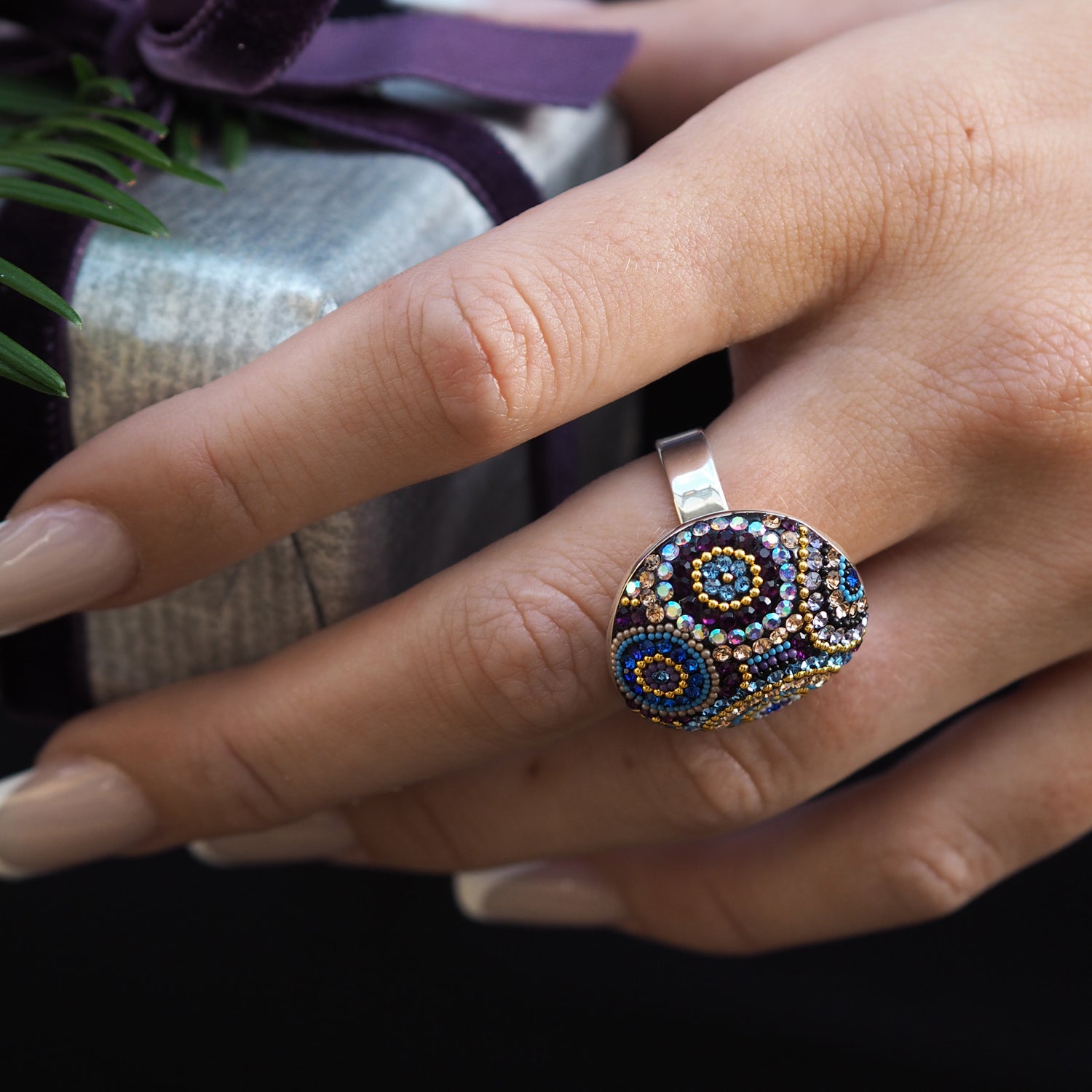 Allegra Indigo Radiance Adjustable Ring
