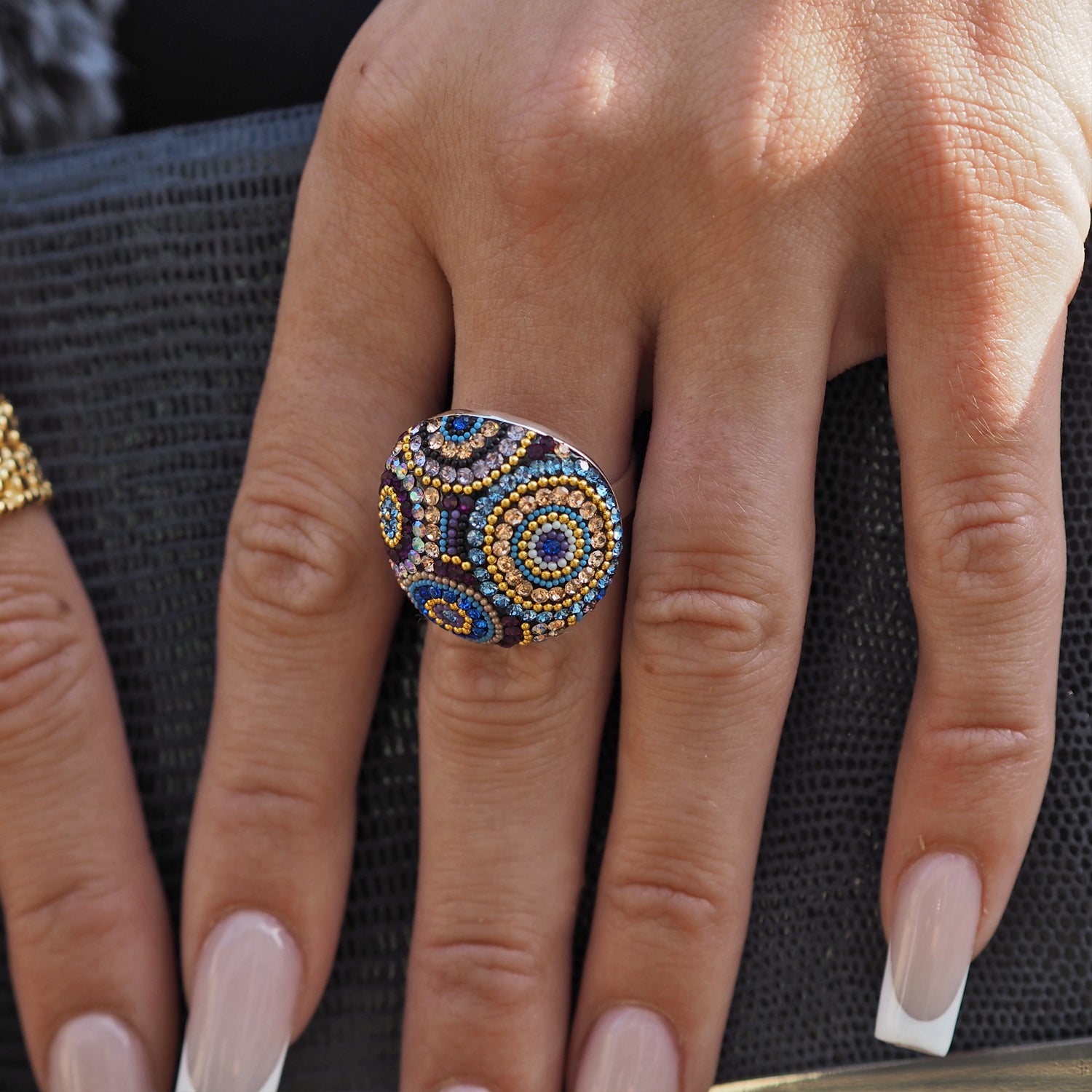 Allegra Indigo Radiance Adjustable Ring