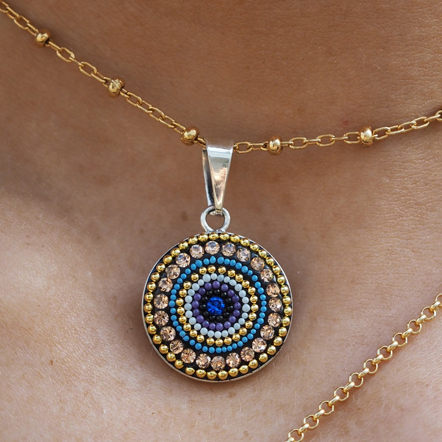 Allegra Indigo Radiance Coin Pendant