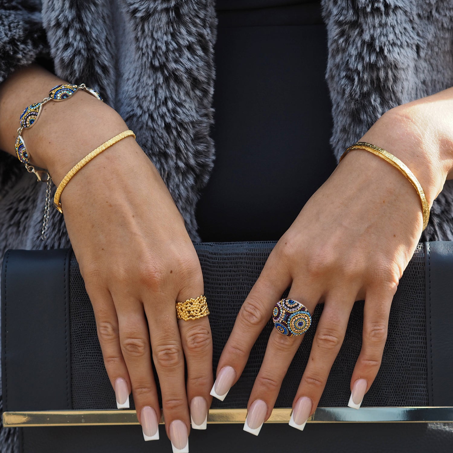 Allegra Indigo Radiance Adjustable Ring