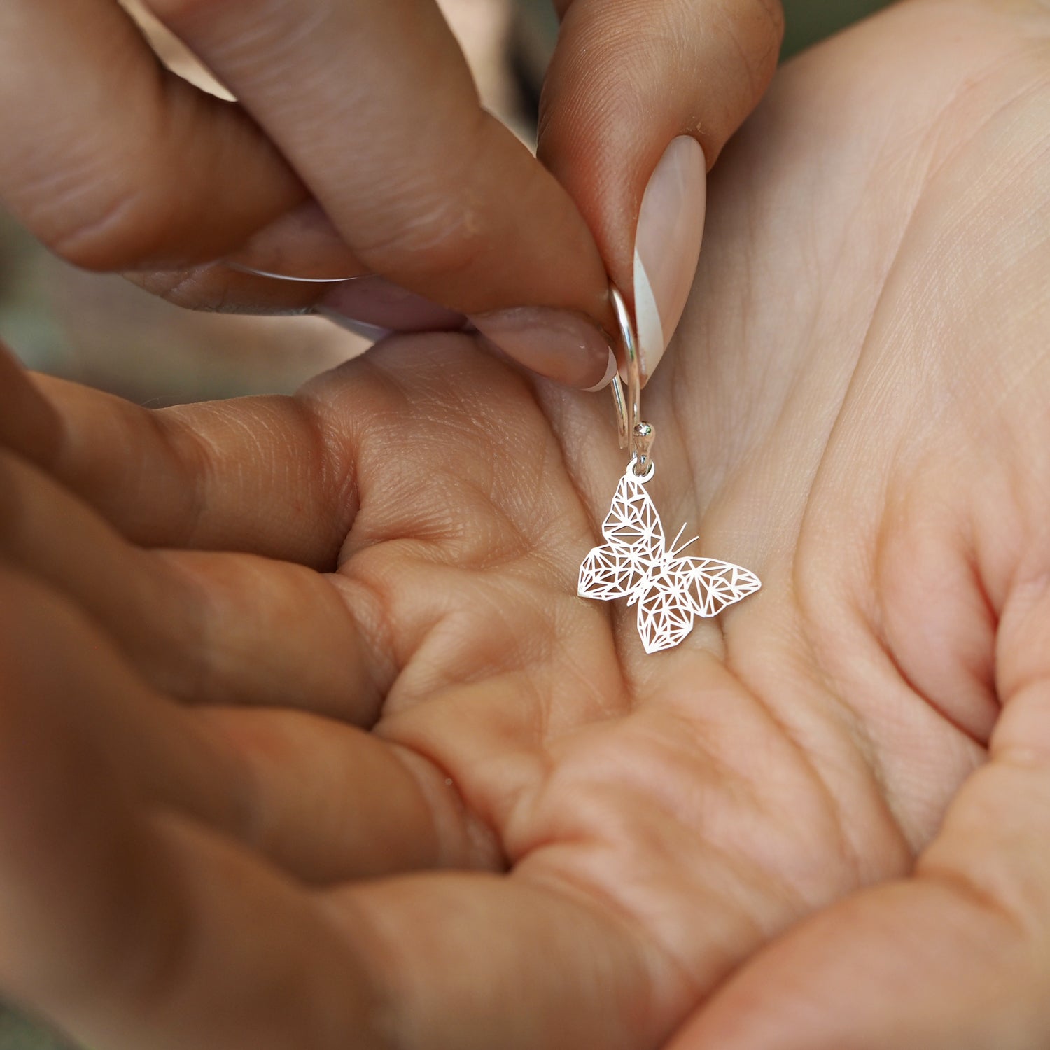 Celtic Silver Butterfly Drop Earrings