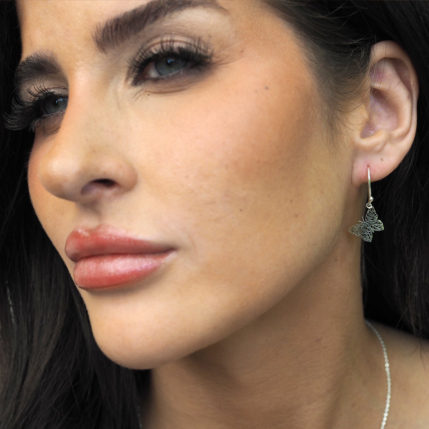 Celtic Silver Butterfly Drop Earrings