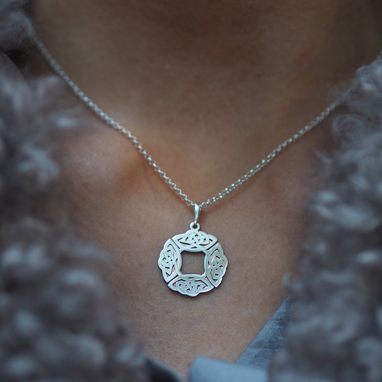 Celtic Dara Knot Copper & Silver Pendant