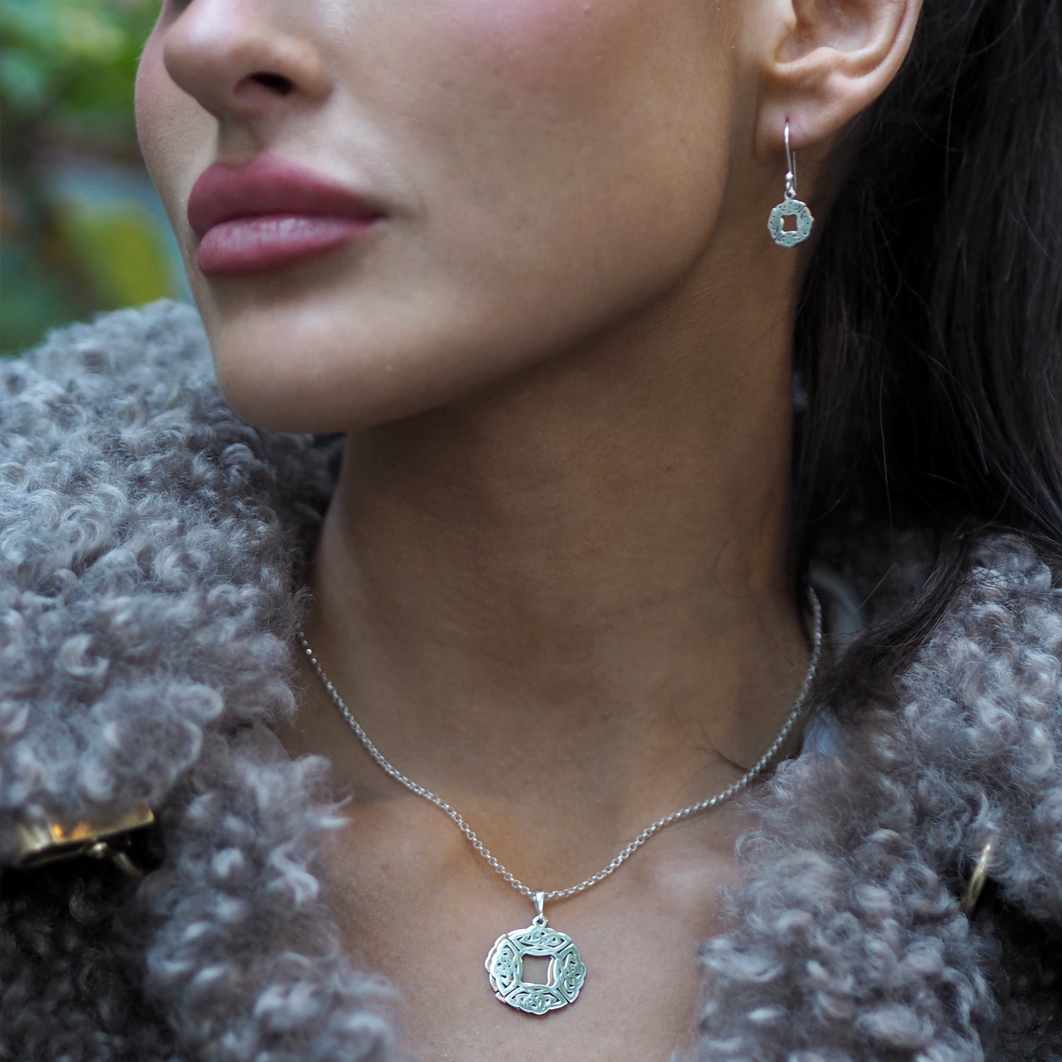 Celtic Dara Knot Copper & Silver Drop Earrings