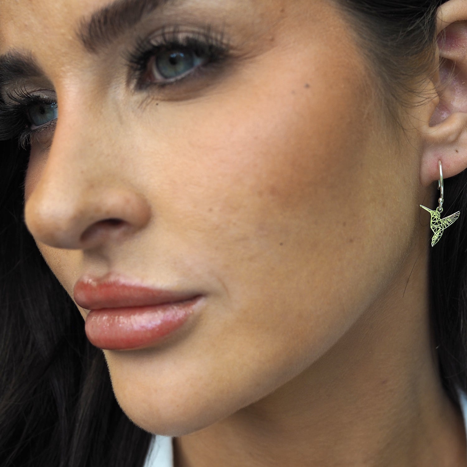 Celtic Silver Hummingbird Drop Earrings