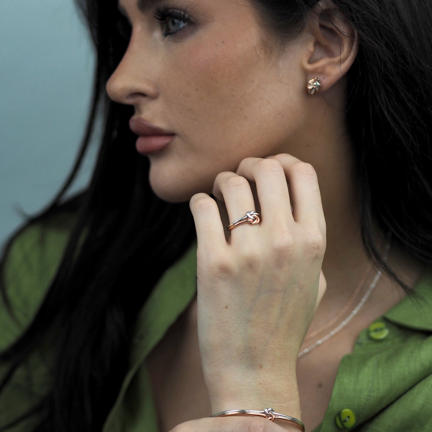 Dara Celtic Knot Copper Silver Stud Earrings