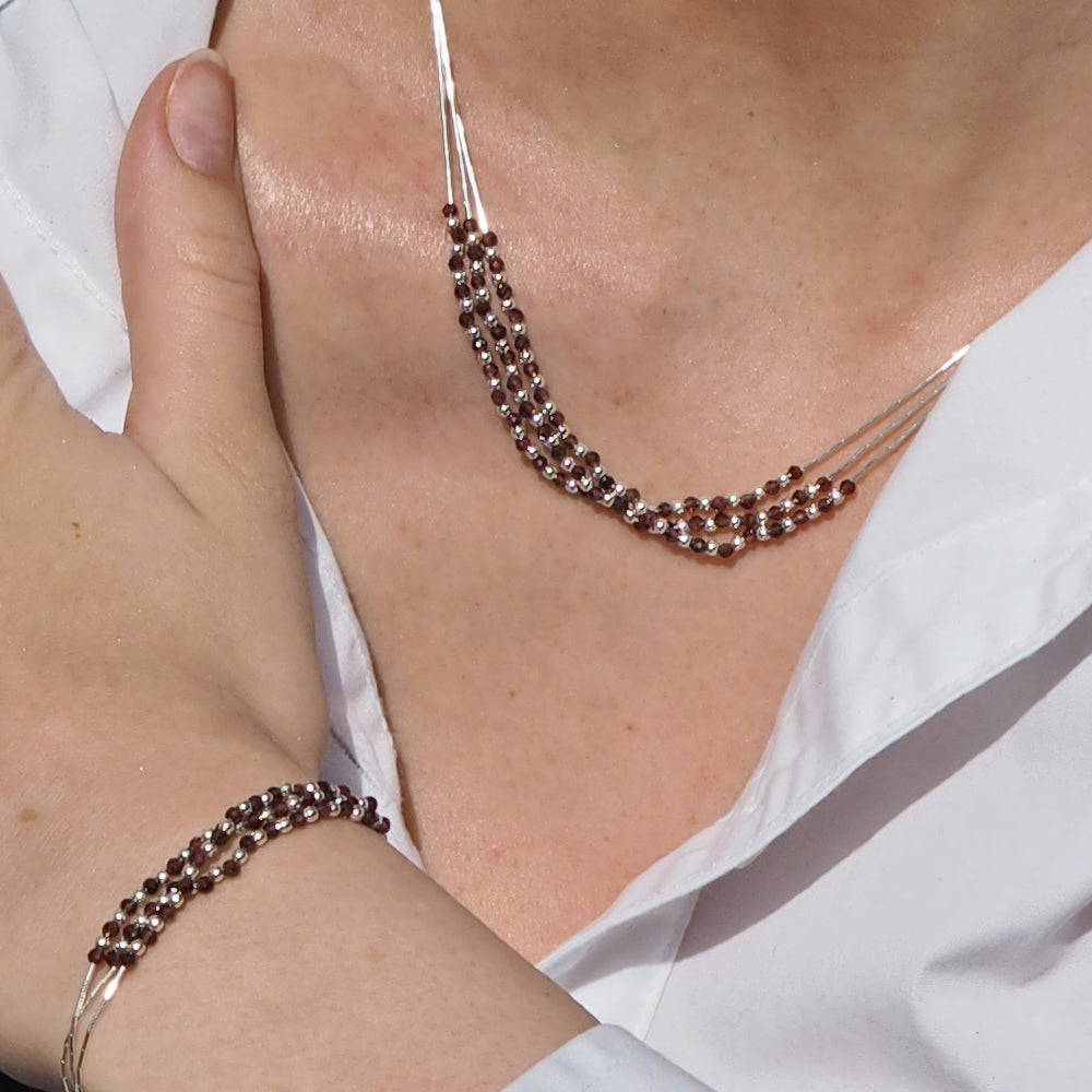 Adeline 3 Garnet Bracelet