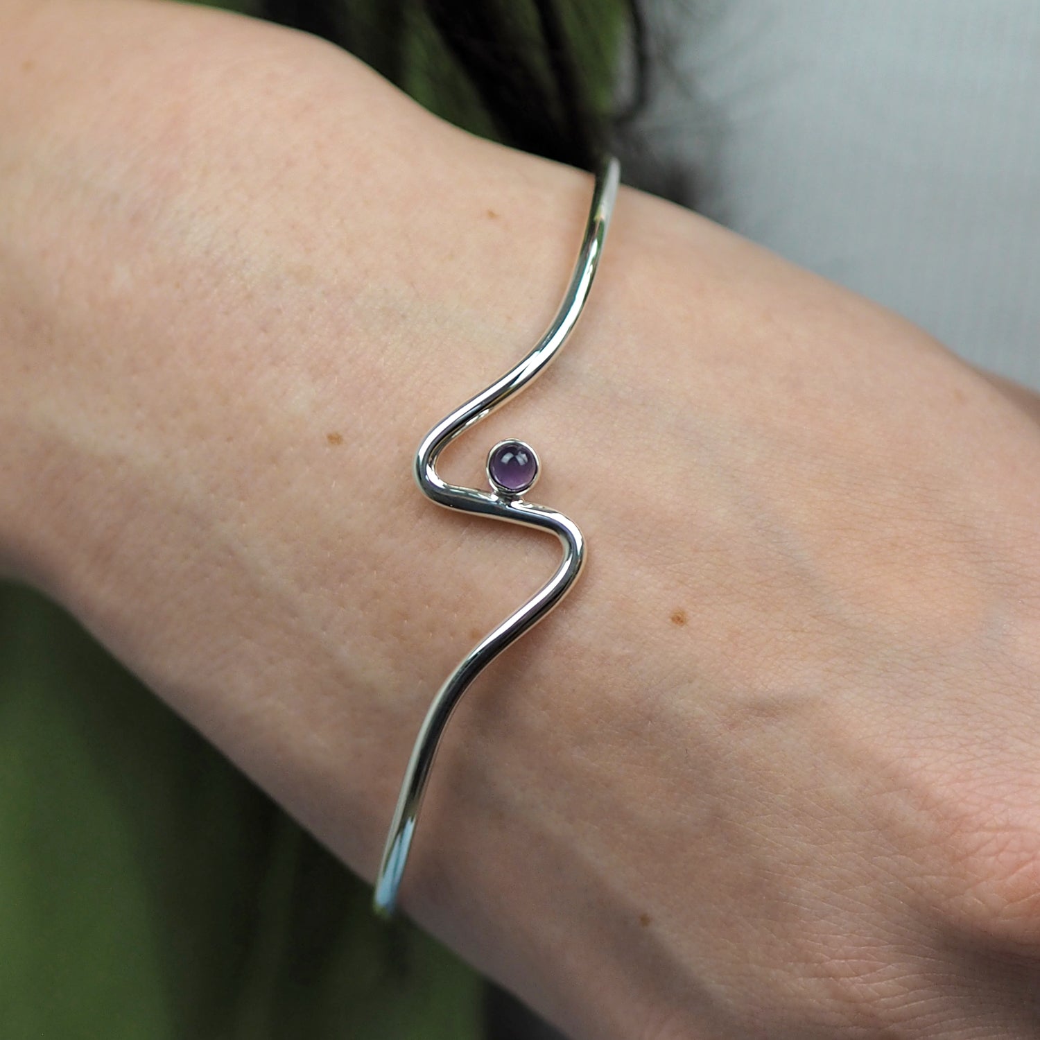 Linea Amethyst Birthstone Cuff