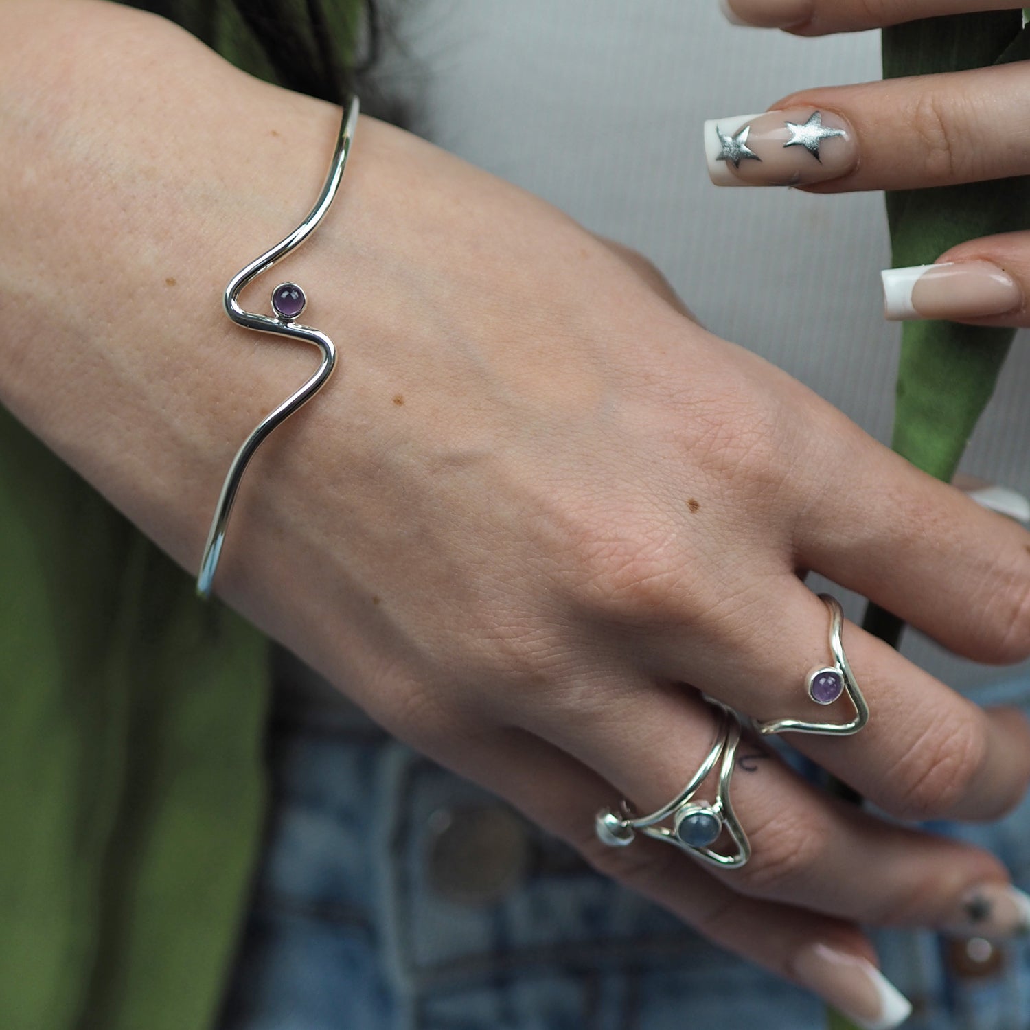 Linea Amethyst Birthstone Cuff