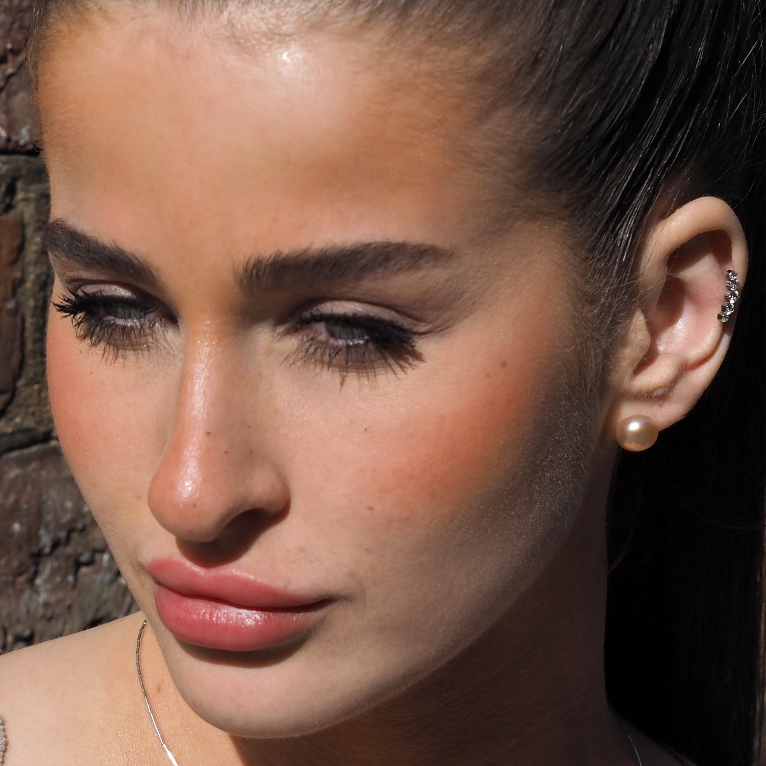 Pink Pearl Large Stud Earrings
