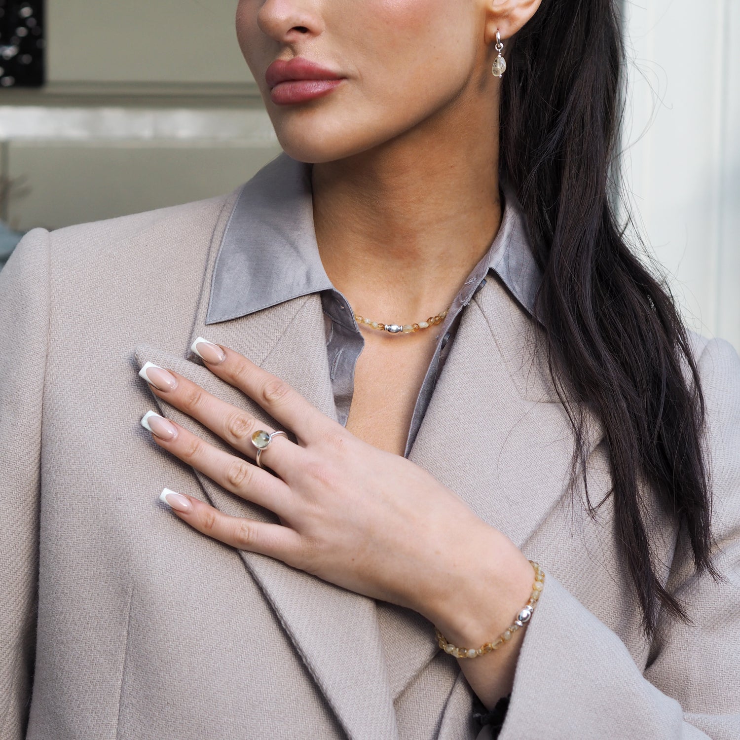 Viva Orb Citrine Birthstone Necklace