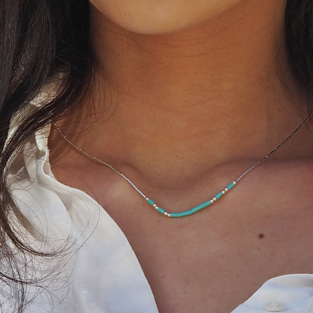 Evie Turquoise Heishi Necklace