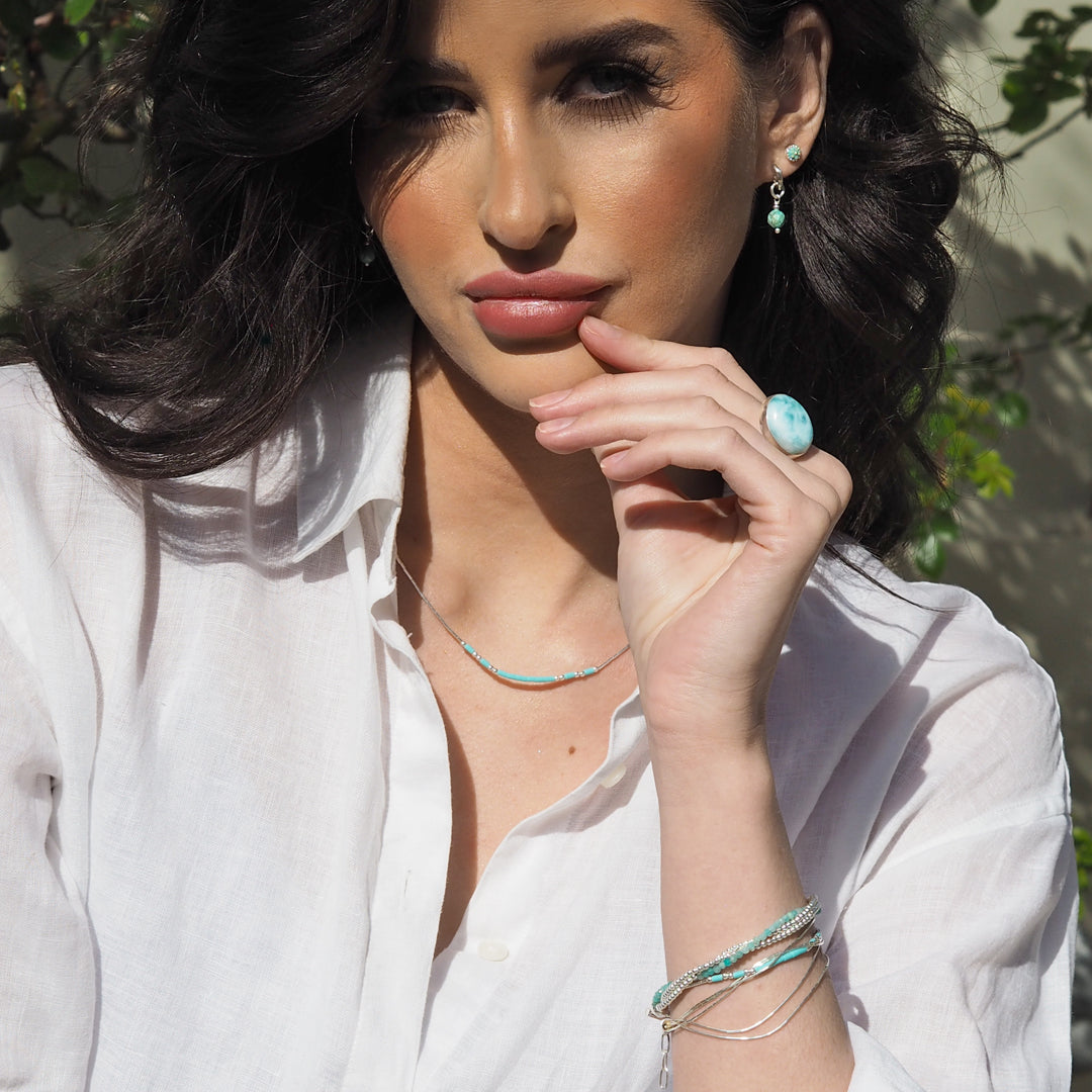 Evie Turquoise Heishi Necklace