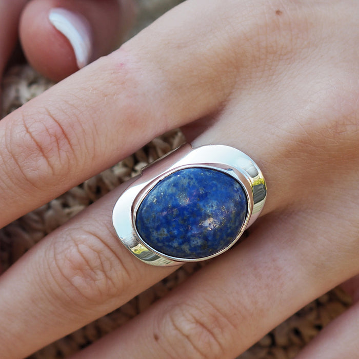 Monet Lapis Large Adjustable Ring