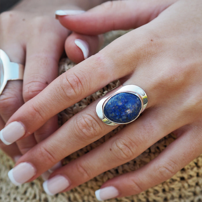 Monet Lapis Large Adjustable Ring