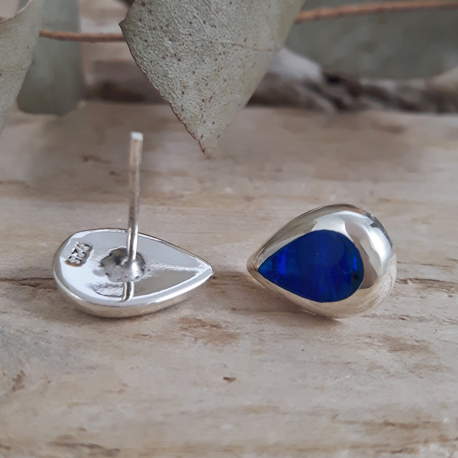 Flinder Droplet Blue Stud Earrings