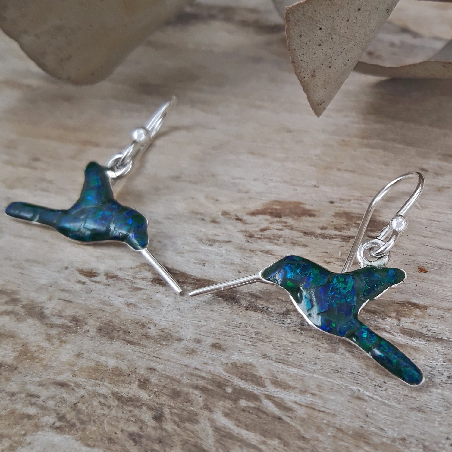 SAMPLE Flinder Hummingbird Emerald Drop Earrings