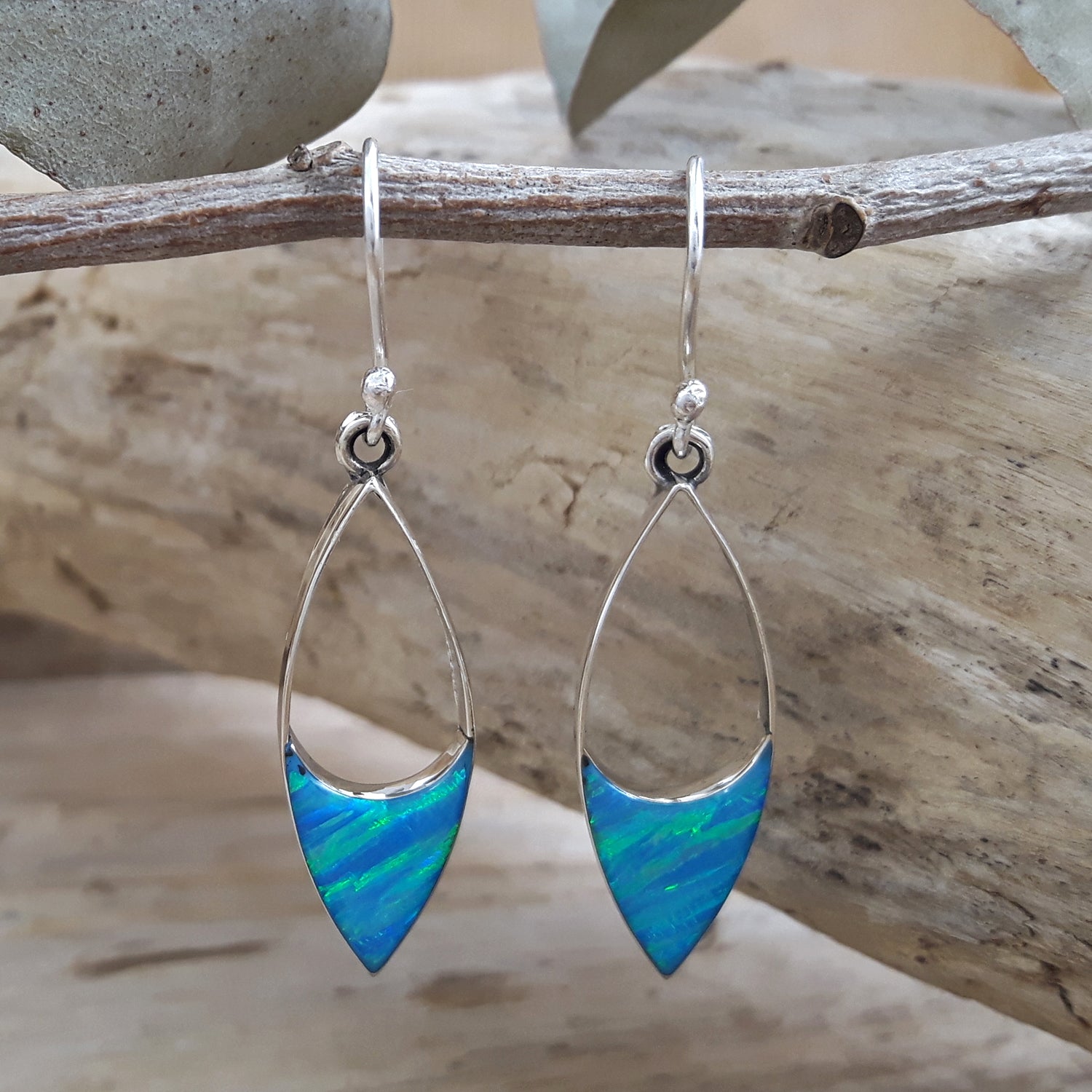 Flinder Finella Turquoise Cultured Opal & Sterling Silver Drop Earrings