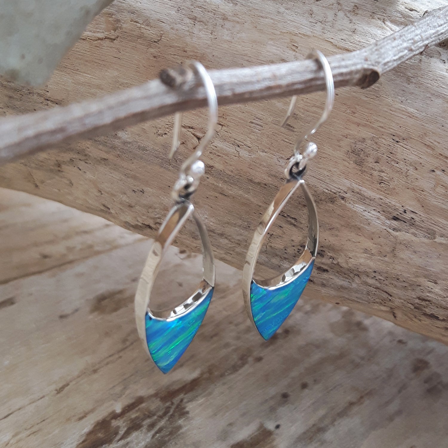 Flinder Finella Turquoise Cultured Opal & Sterling Silver Drop Earrings