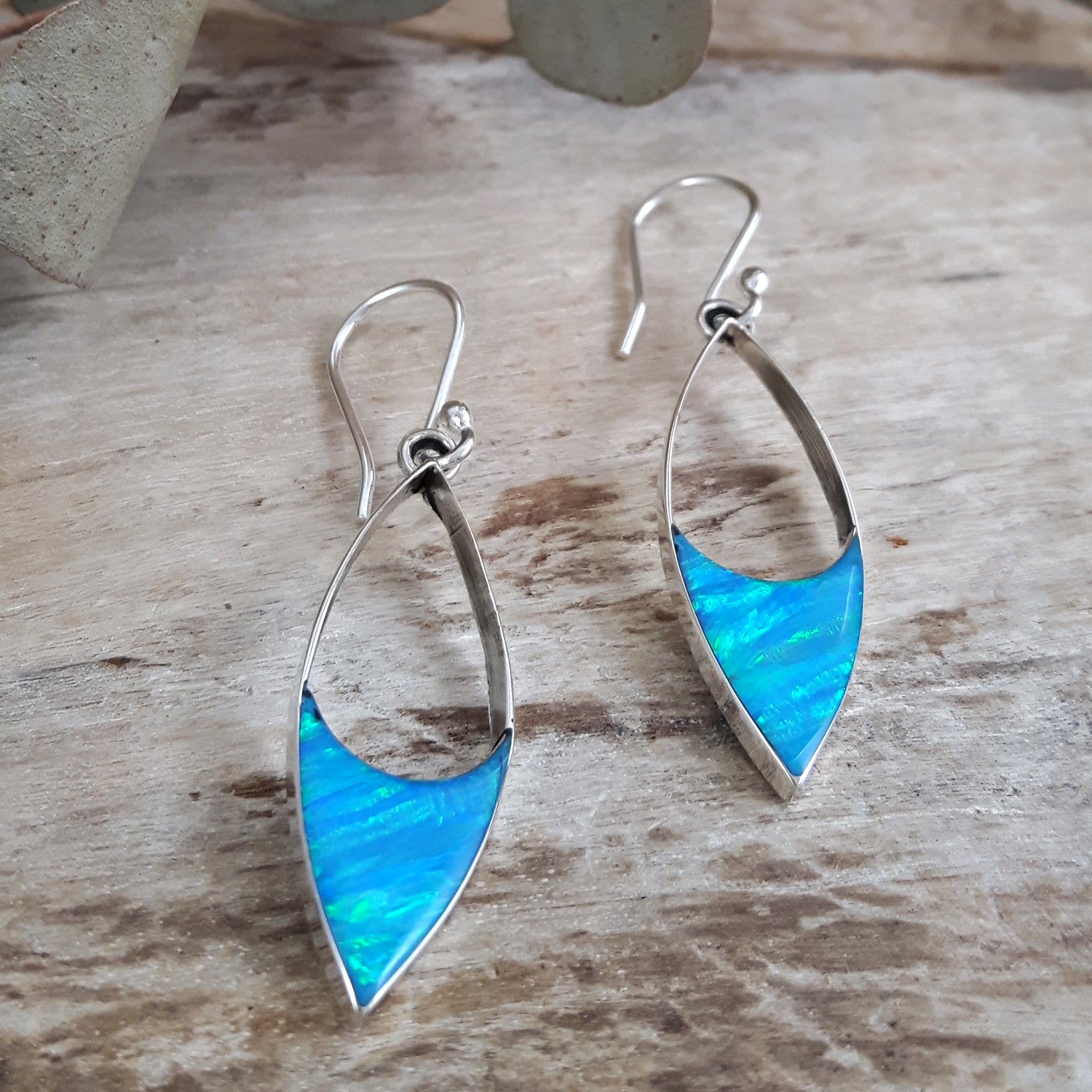 Flinder Finella Turquoise Cultured Opal & Sterling Silver Drop Earrings