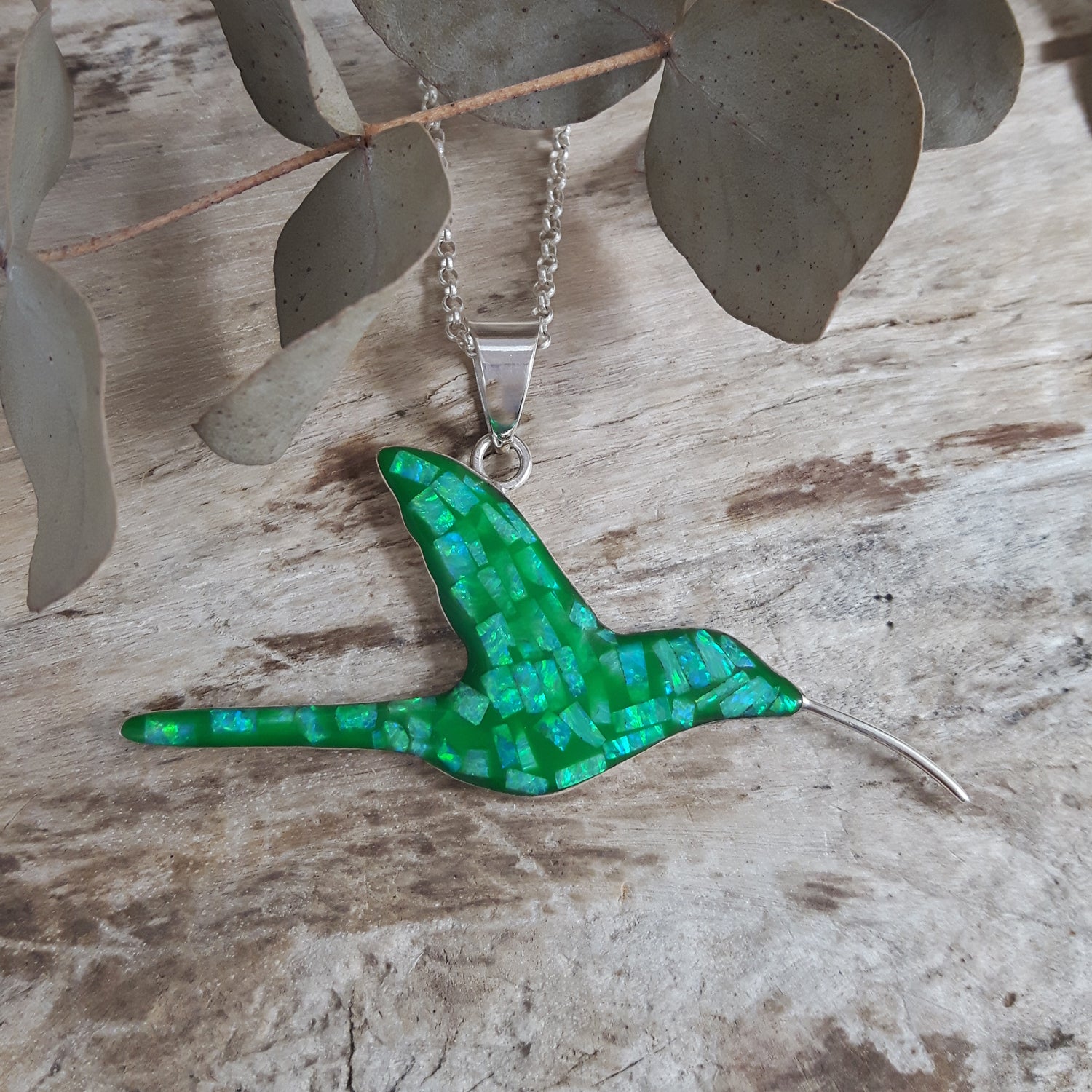 SAMPLE Flinder Green Hummingbird Pendant