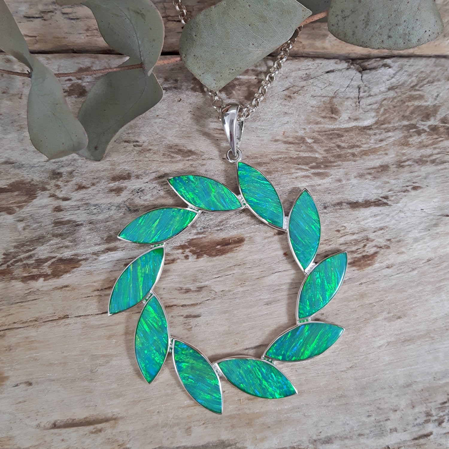 Flinder Larisa Green Cultured Opal Pendant