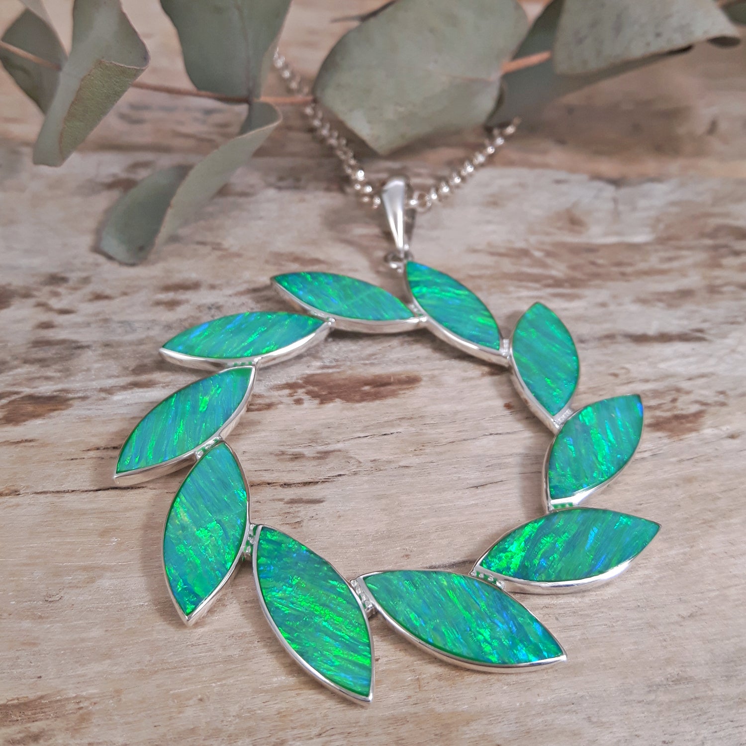 Flinder Larisa Green Cultured Opal Pendant