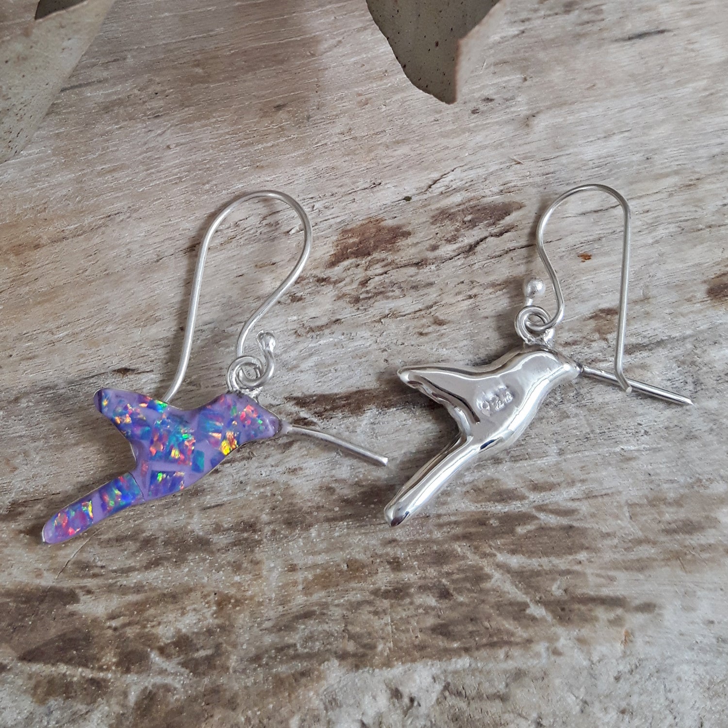 SAMPLE Flinder Hummingbird Lavender Drop Earrings