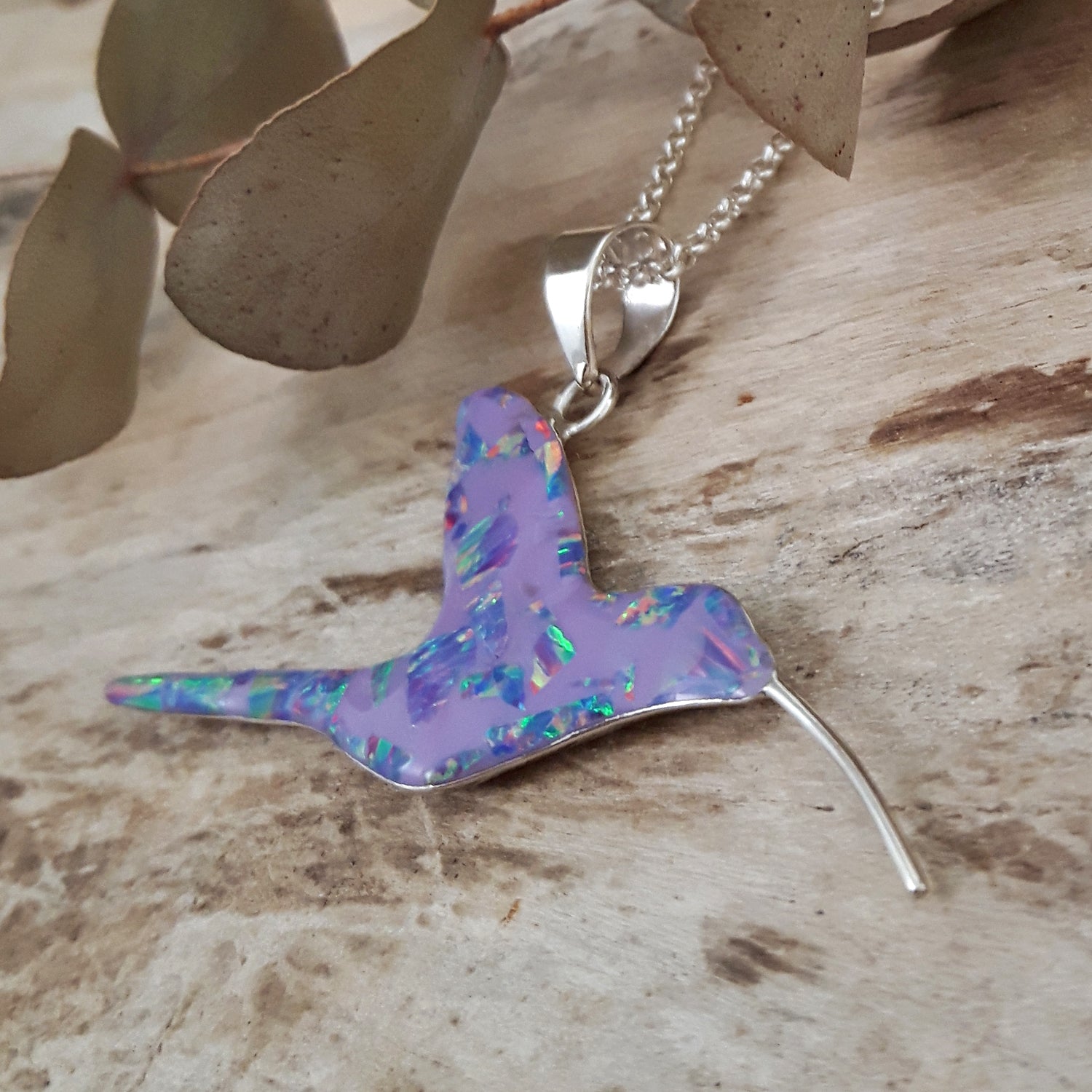 SAMPLE Flinder Lavender Hummingbird Pendant