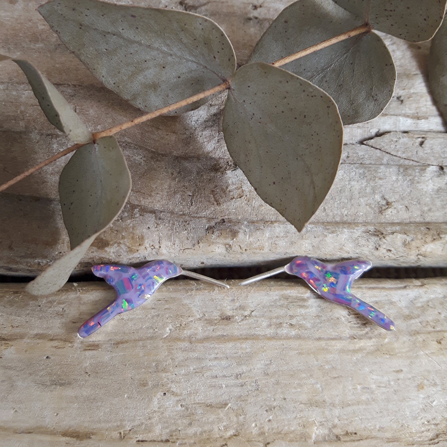 SAMPLE Flinder Hummingbird Lavender Stud Earrings