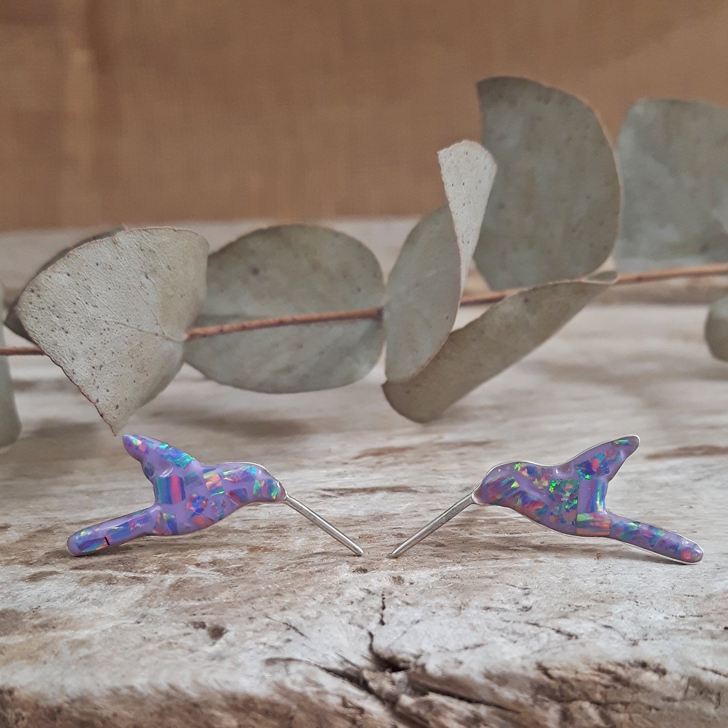 Flinder Hummingbird Lavender Stud Earrings