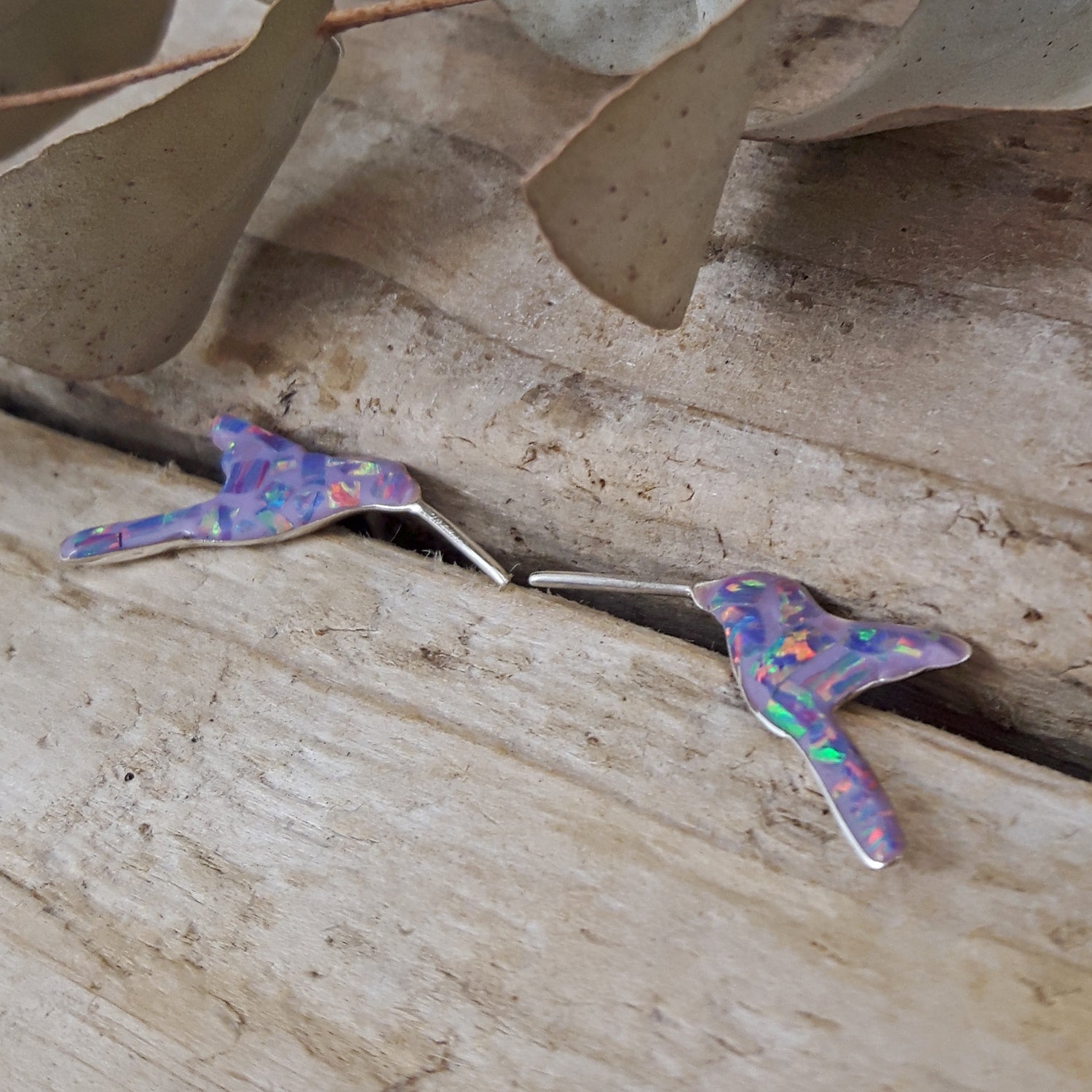 Flinder Hummingbird Lavender Stud Earrings