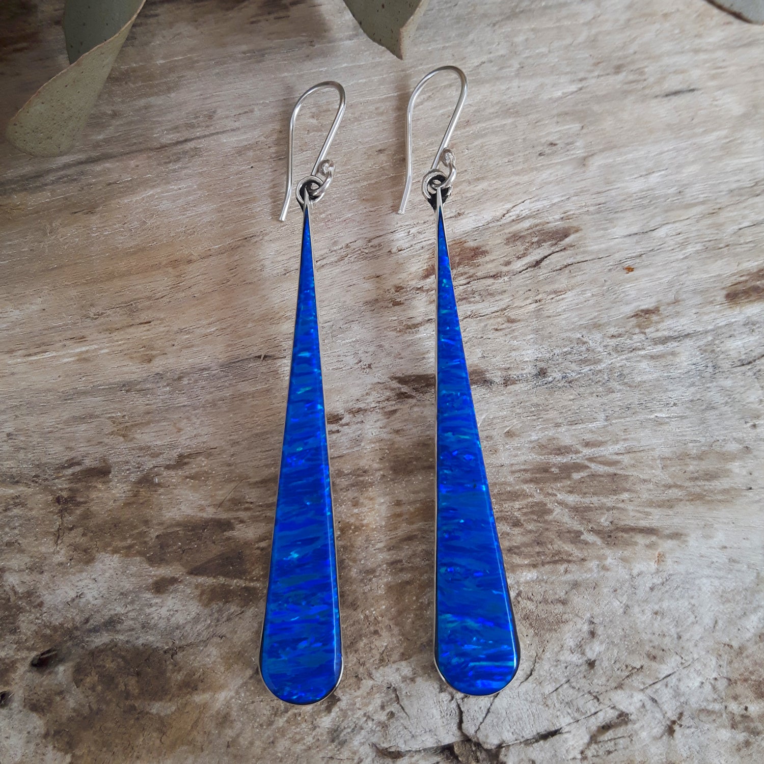 Flinder Blue Long Drop Earrings