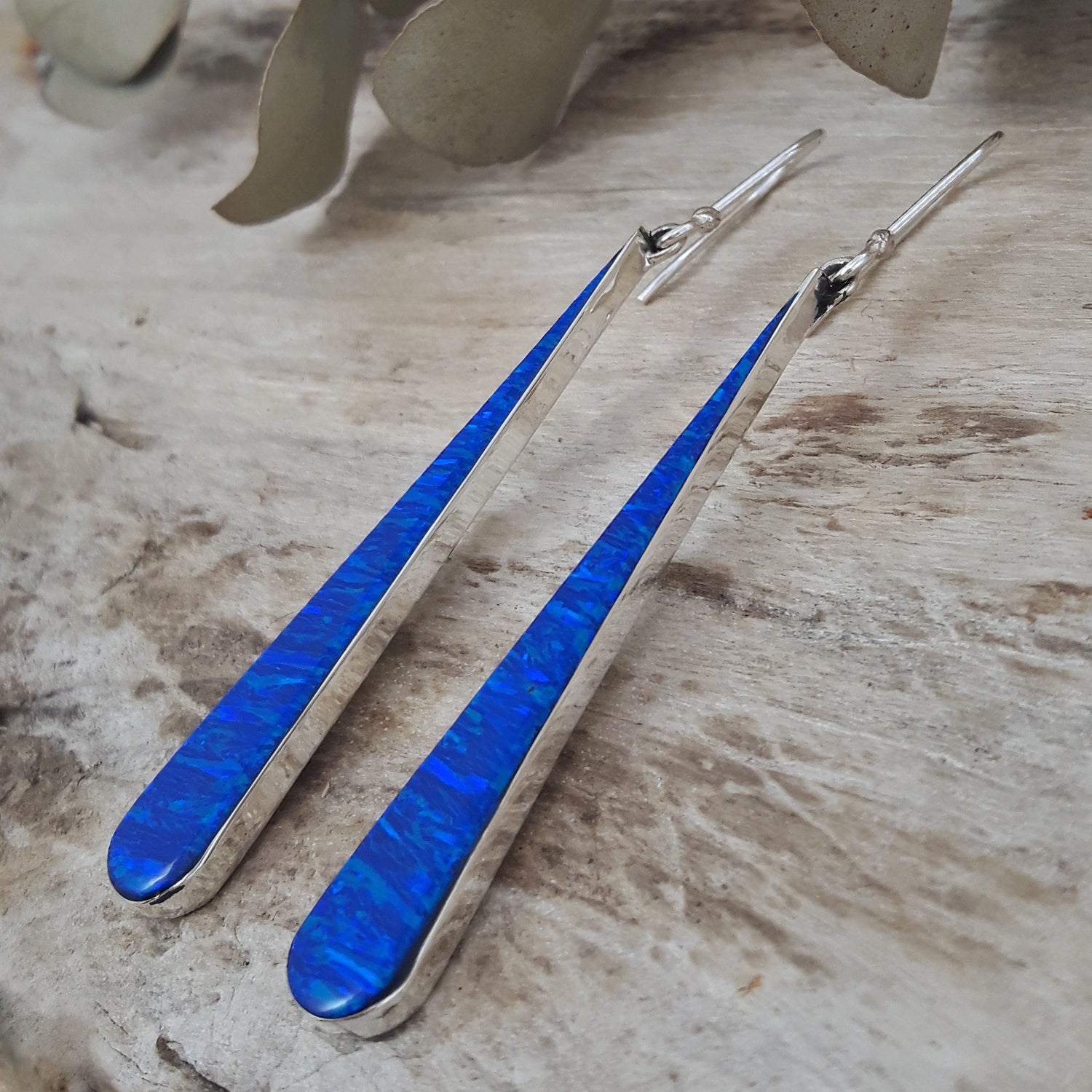 Flinder Blue Long Drop Earrings