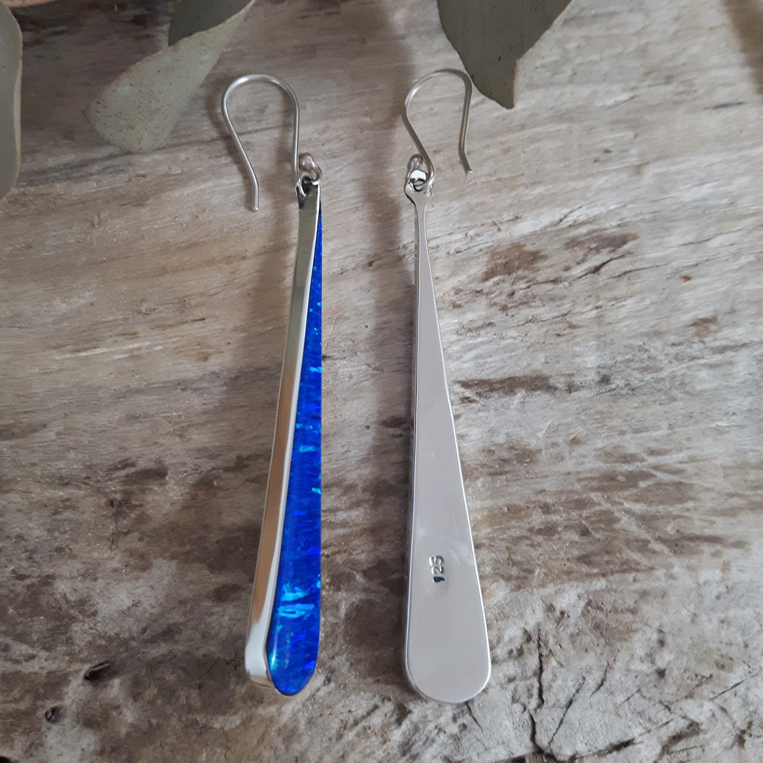 Flinder Blue Long Drop Earrings