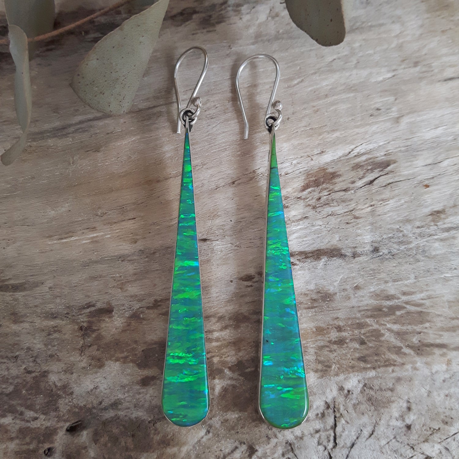 Flinder Green Long Drop Earrings