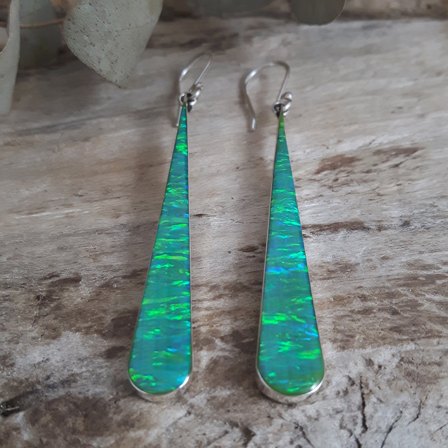 Flinder Green Long Drop Earrings