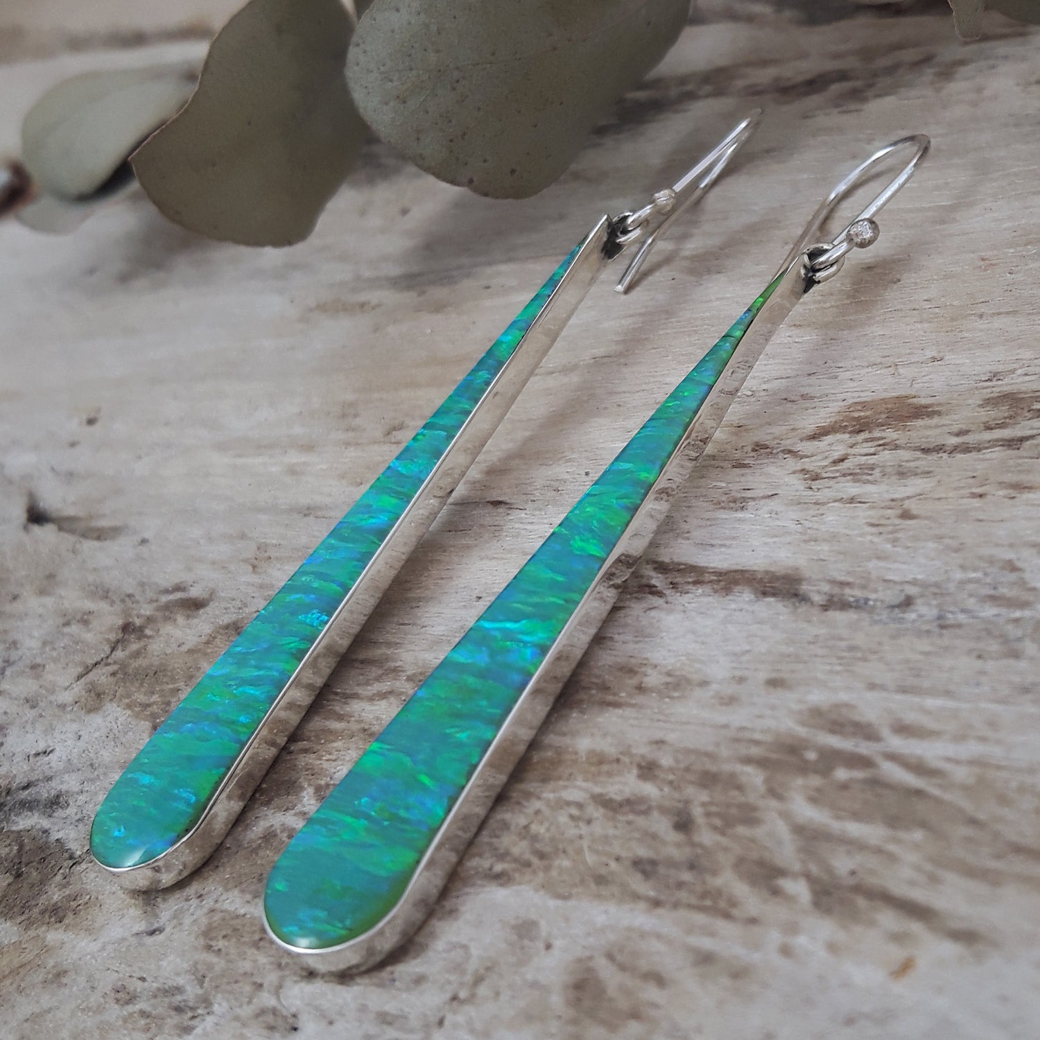 Flinder Green Long Drop Earrings