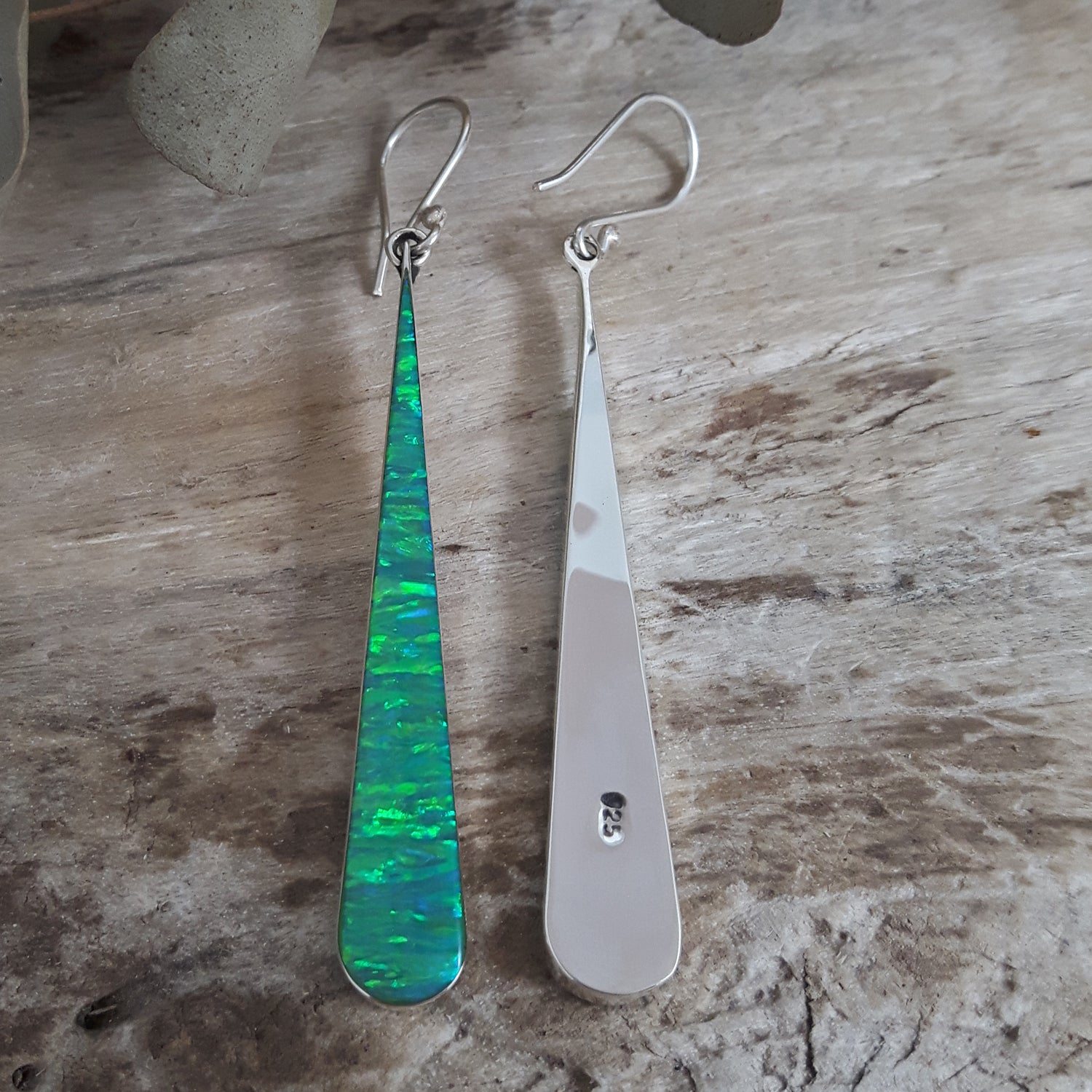 Flinder Green Long Drop Earrings