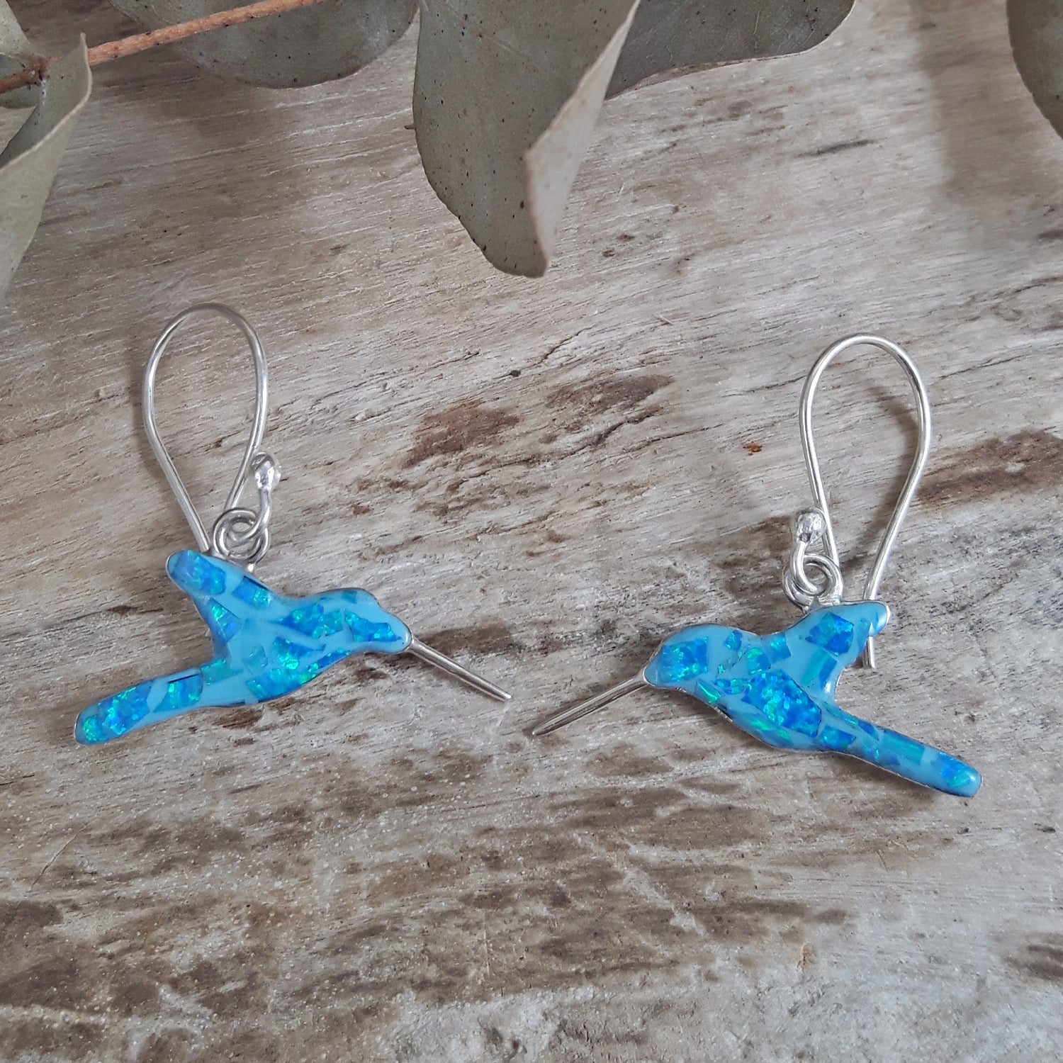 SAMPLE Flinder Hummingbird Turquoise Drop Earrings