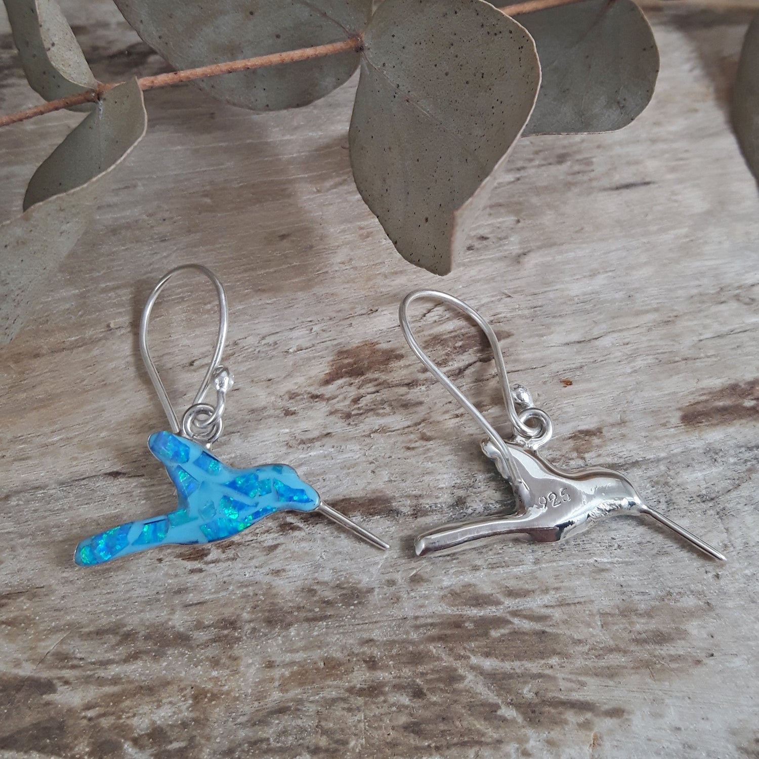 SAMPLE Flinder Hummingbird Turquoise Drop Earrings