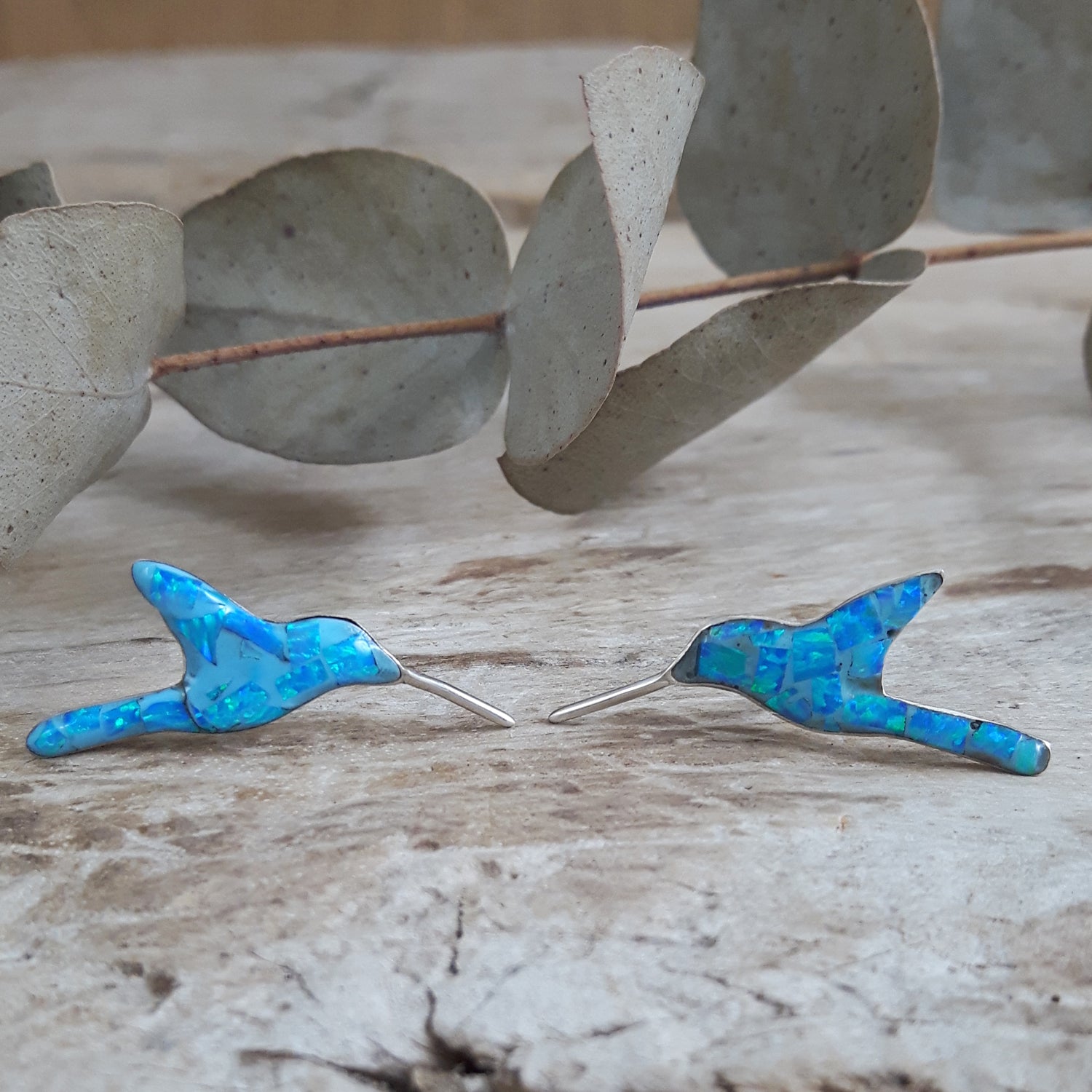 SAMPLE Flinder Hummingbird Turquoise Stud Earrings