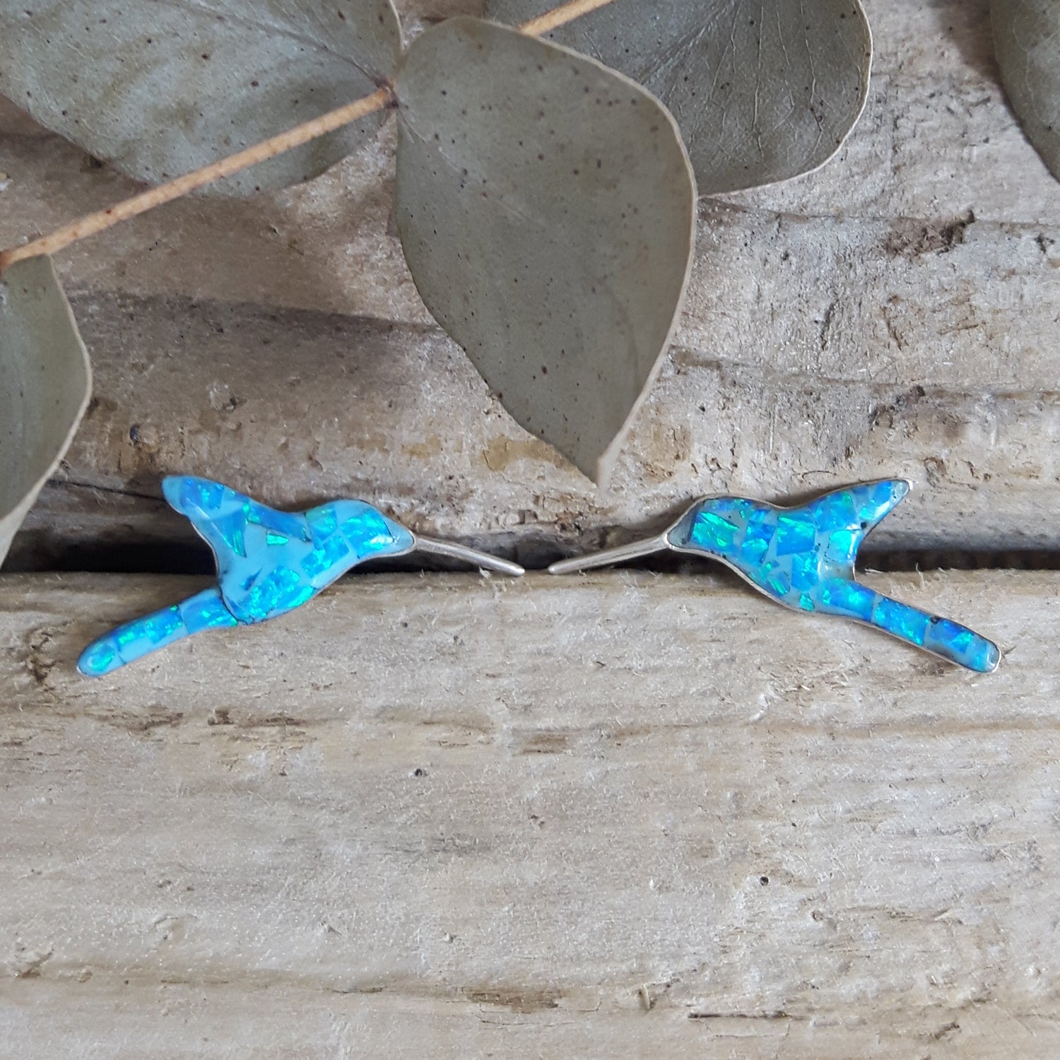 Flinder Hummingbird Turquoise Stud Earrings