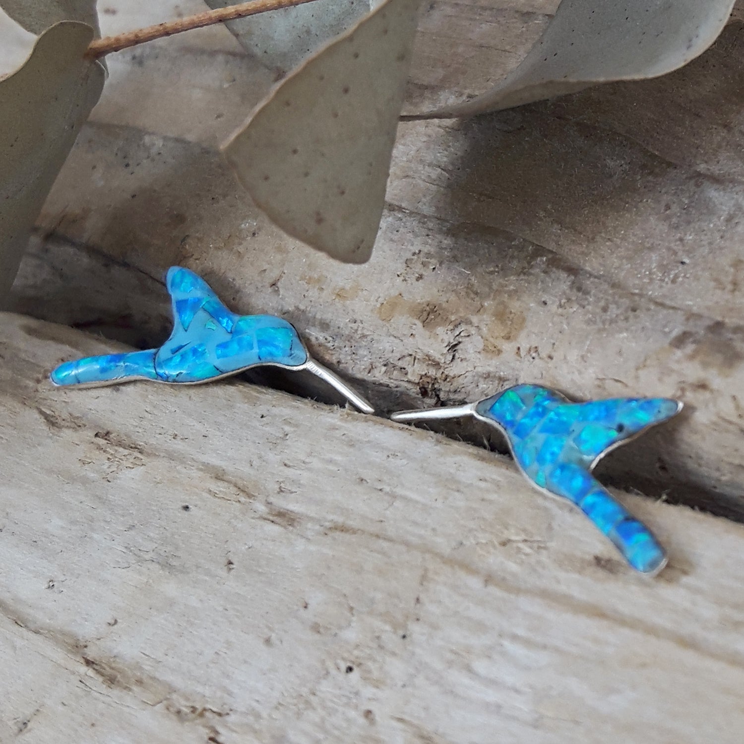 Flinder Hummingbird Turquoise Stud Earrings