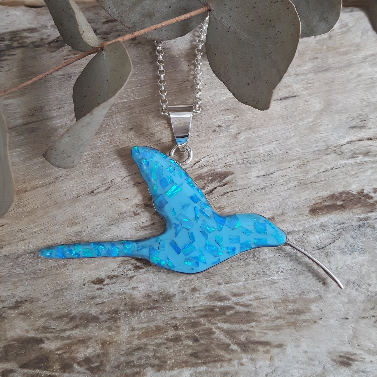 SAMPLE Flinder Turquoise Hummingbird Pendant