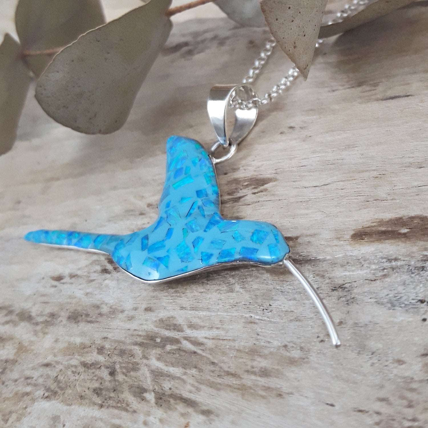 SAMPLE Flinder Turquoise Hummingbird Pendant