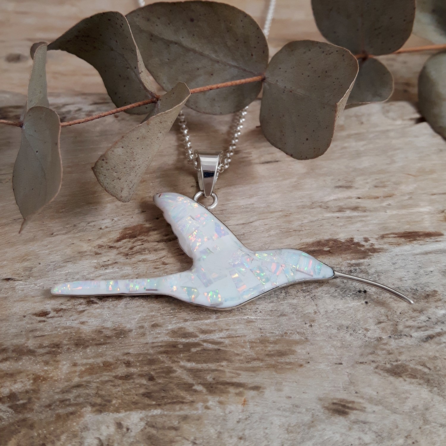 SAMPLE Flinder White Hummingbird Pendant