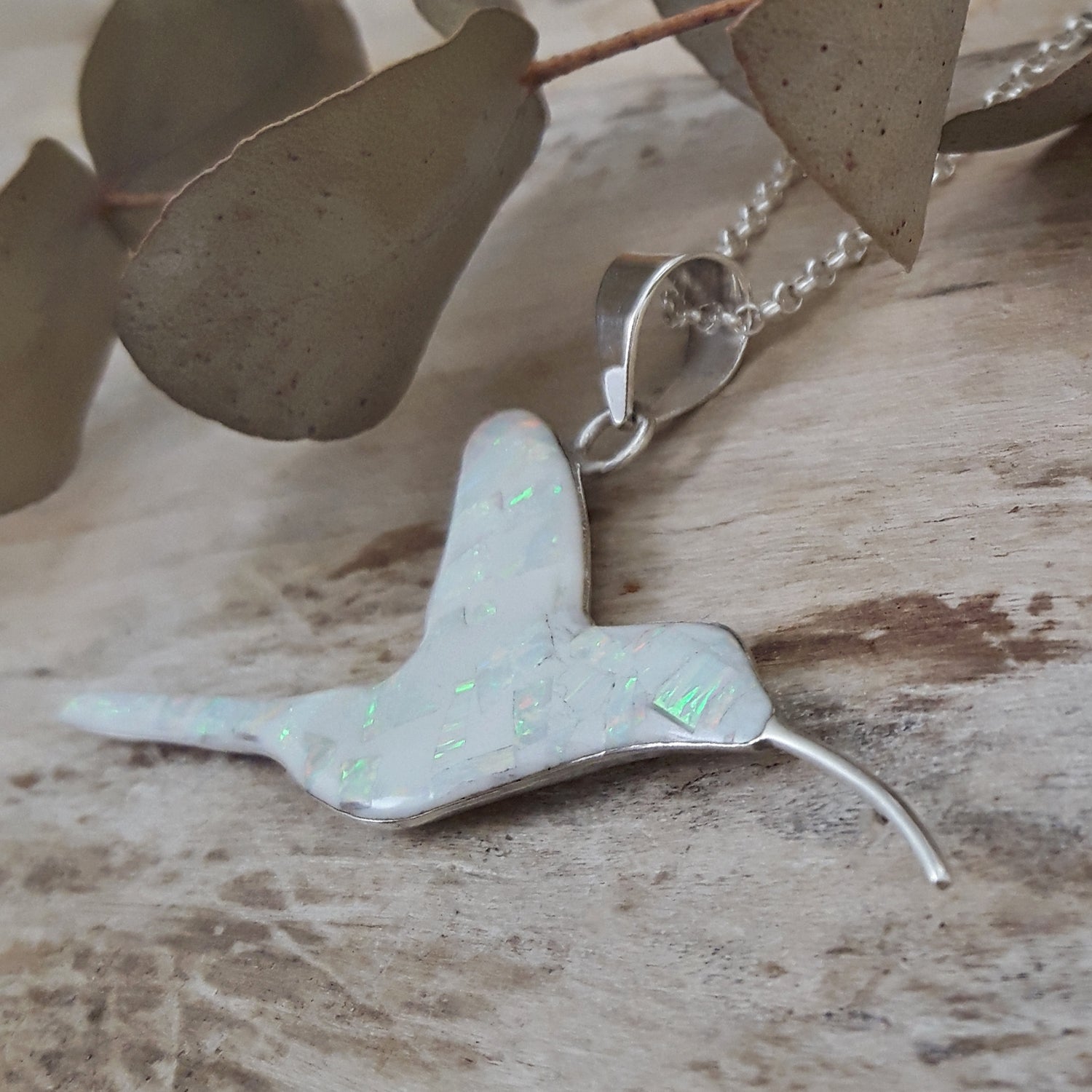SAMPLE Flinder White Hummingbird Pendant