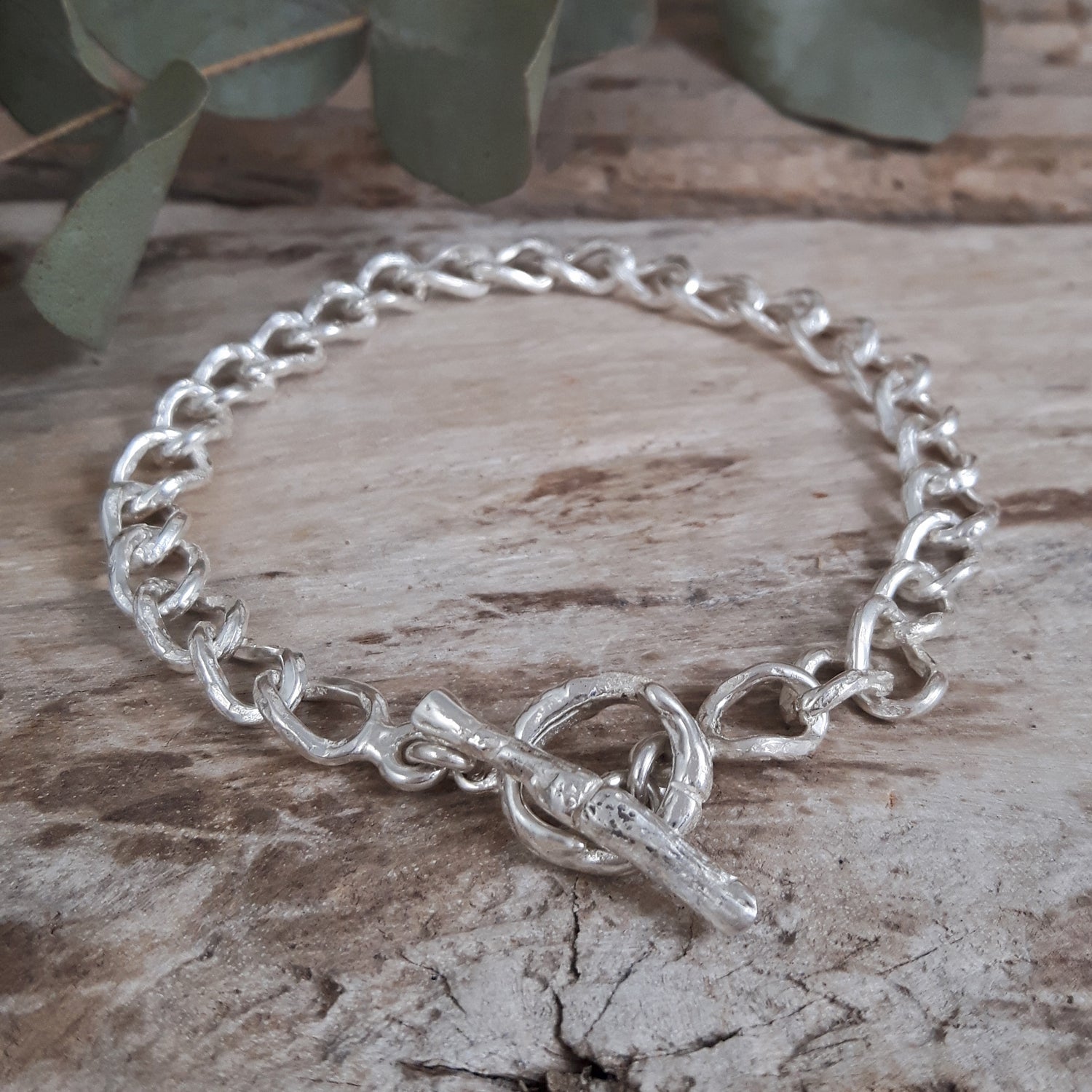 Sterling Silver Foresta Chain T-Bar Bracelet