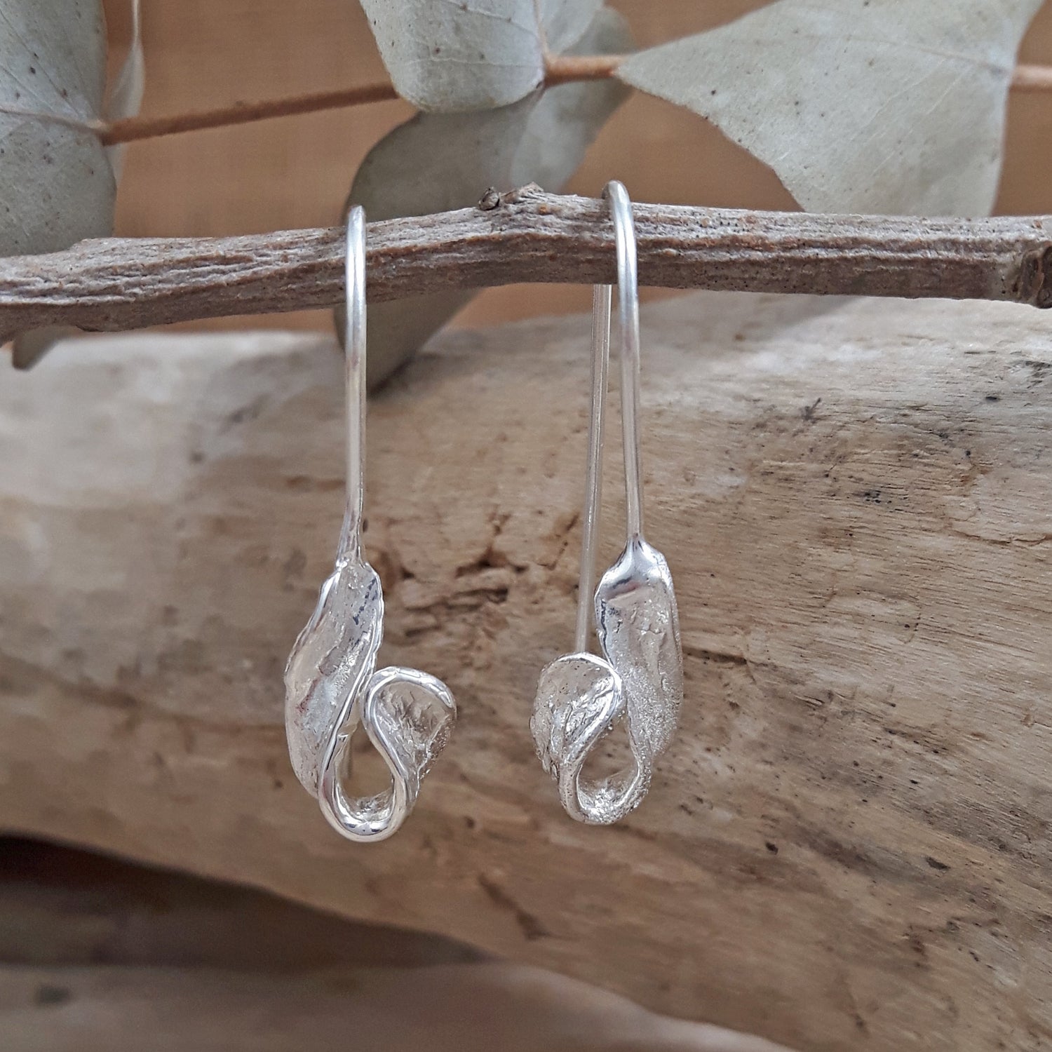 Foresta Wavelet Silver Drop Earrings
